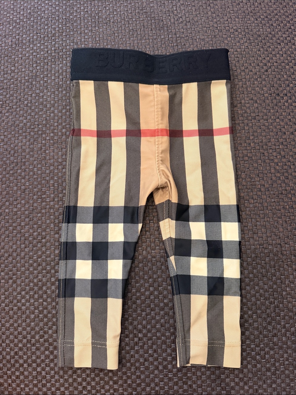 Burberry Beige Black and Red Vintage Check Kids Leggings